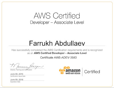 AWS Certified Developer Associate Certificate