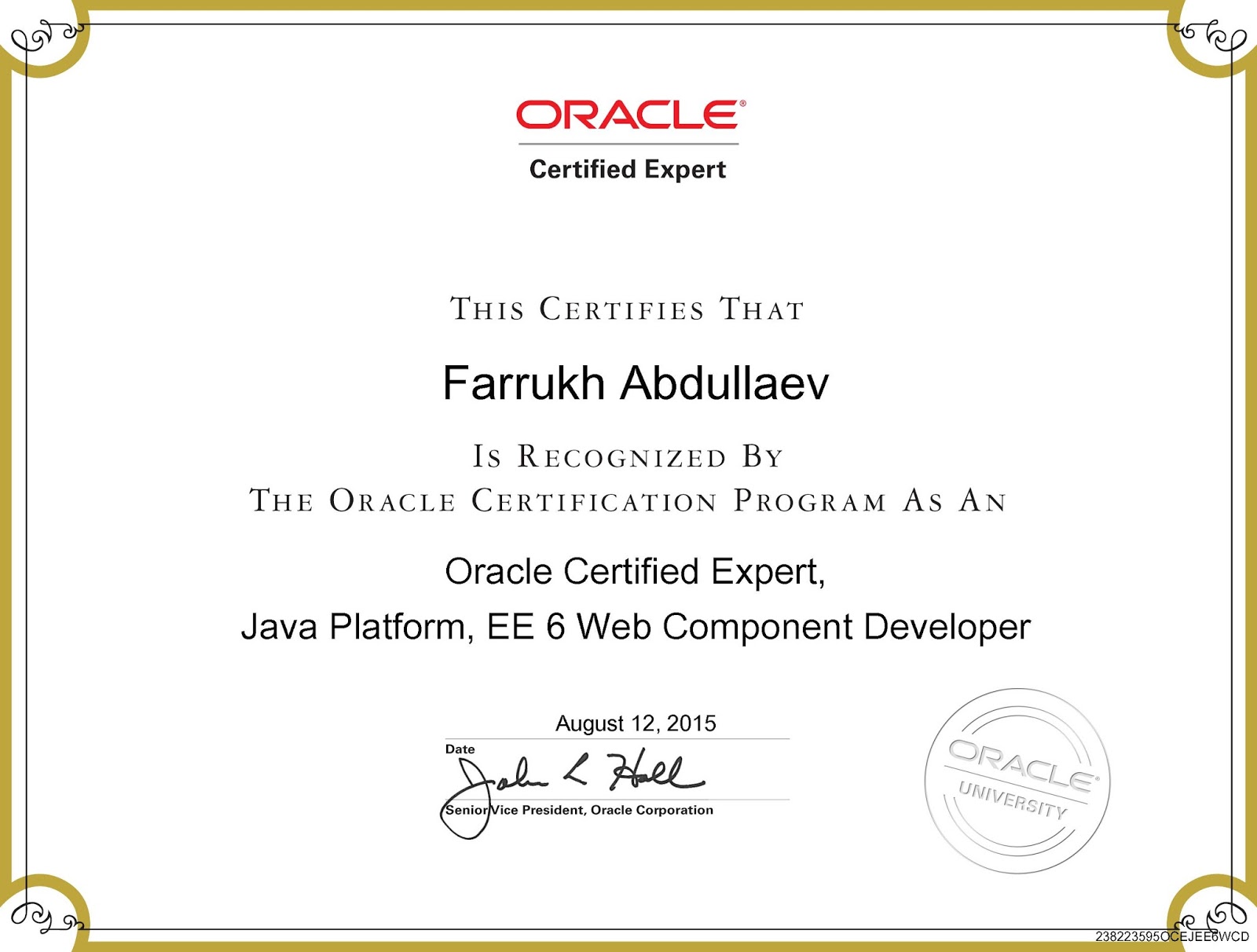 OCWSD Java EE 6 Certificate